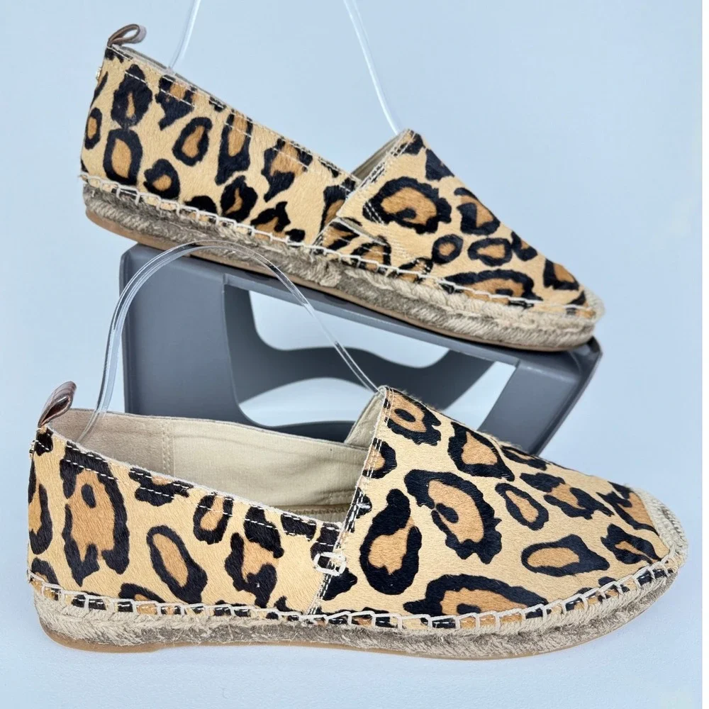 Sam Edelman Khloe Leopard Print Leather‎ Slip On Flats Women Size 9M